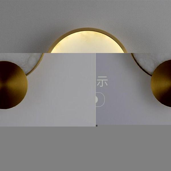 

modern round marble led wall lights living room bedside lighting fixtures gold metal surface mount atmosphere lamp