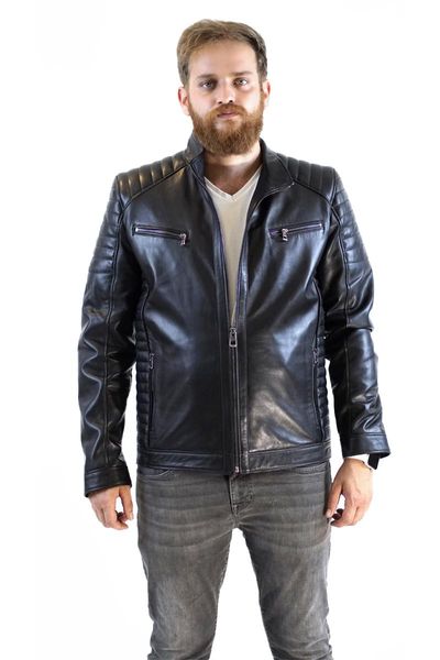 

men's leather & faux raffeel genuine coats (leather jacket) cowhide real turkish tÃ¼rkiye'de made, Black