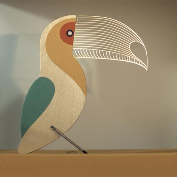 

night lights animal lighting kids room wall decor montessori style lamp art child creative wood led light