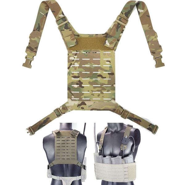 

chest rig tactical molle vest strap military universal back panel equipment accessories hunting jackets, Camo;black