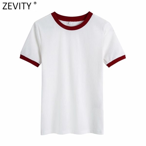 

women basic o neck short sleeve casual slim t-shirt female black white patchwork knitted chic summer ls9019 210416