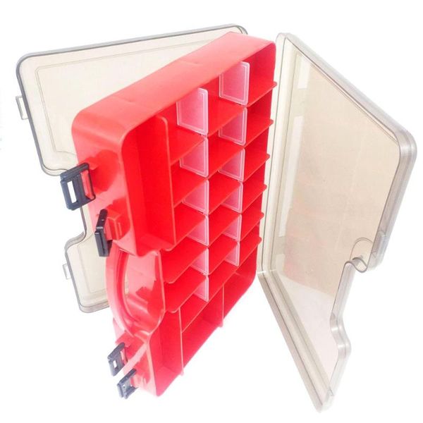 

double sided fishing tackle box transparent color lure hook storage accessories