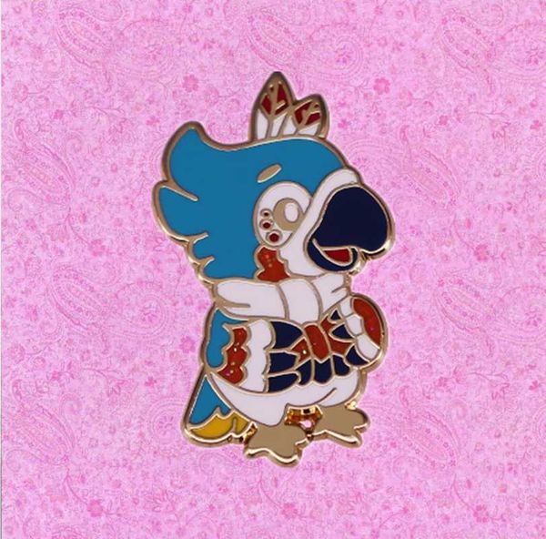 

pins, brooches kass hyrule minstrel enamel pin link discovered this amazing birdman with an accordian breath of the wild brooch, Gray