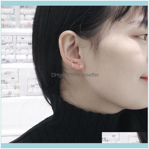 

charm jewelryfactoryb8vj spiral female s925 double head sier ear bone earrings screw tremella ornaments drop delivery 2021 tpbin, Golden
