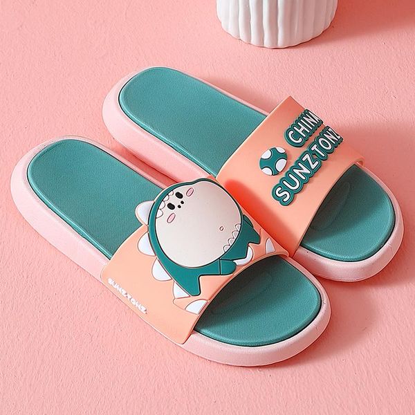 

slippers women summer cartoon cute slides non-slip sandals thick soft sole flip flops bath home beach pool couple female shoes, Black