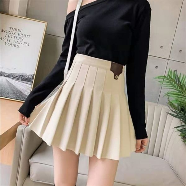 

pleated skirt women's autumn and winter woolen thickened short pants high waist a thin 210510, Black
