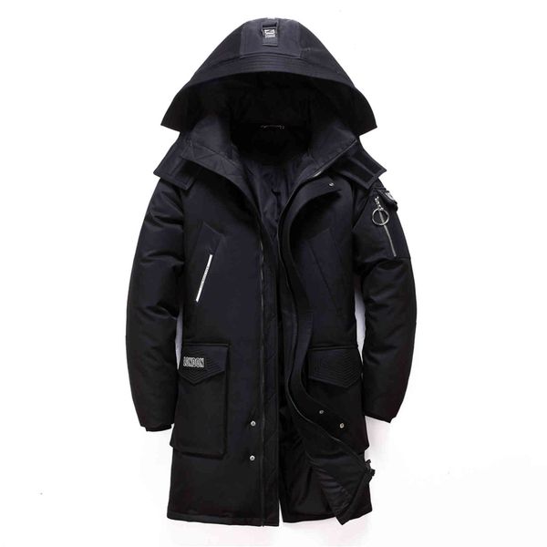 

men's down & parkas winter long white duck jacket fashion hooded thick warm coat male big red blue black brand clothes foam