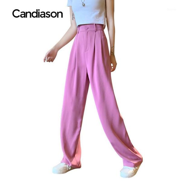 

women's pants & capris 2021 summer sagging wide-leg high waist mopping straight tube loose suit thin casual, Black;white