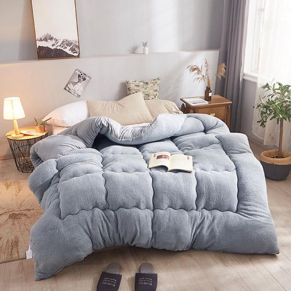 

comforters & sets gray cashmere comforter winter quilt camel duvet king size soft coffee single double thicken blanket polyester filler 150*