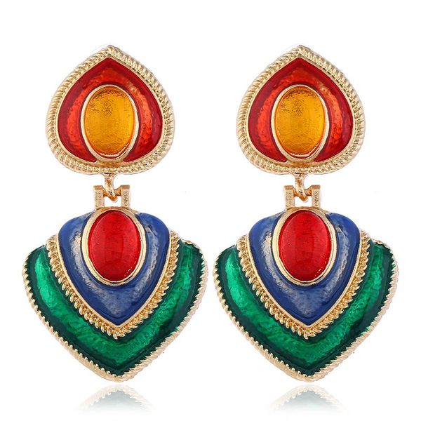 

stud adolph brand 3 colors geometric earring for woman vintage korean gril statement big earrings accessories brincos gifts, Golden;silver