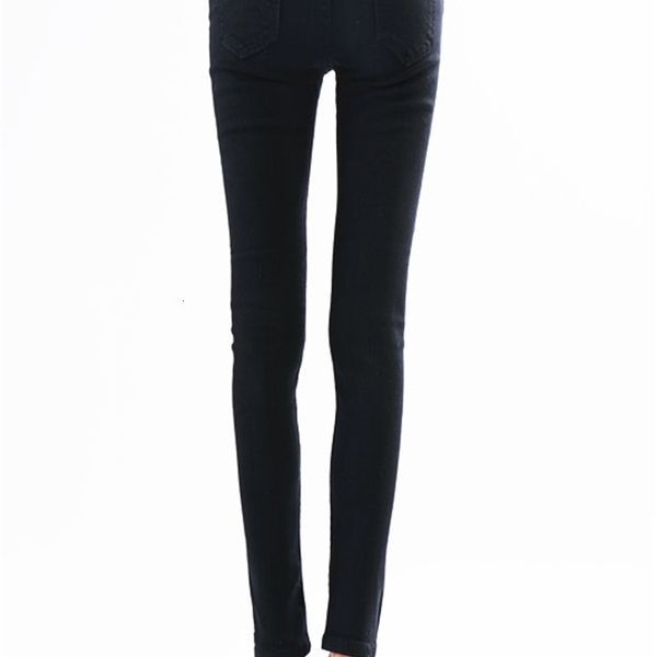 

women's jeans fashion women autumn streetwear high waist elastic skinny slim fit washed denim long pencil pants trousers 274m, Blue