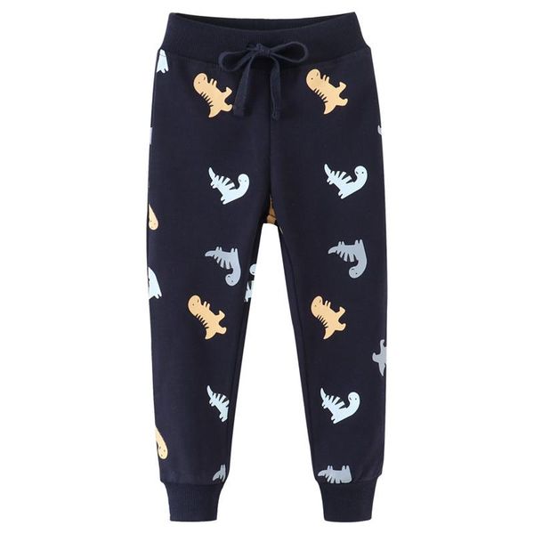 

trousers jumping meters autumn spring children's sweatpants selling dinosaurs print drawstring kids pants toddler wear, Blue