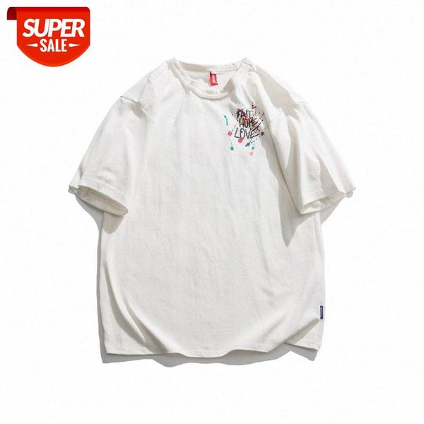 

mansclot graffiti letter printing round neck short-sleeved t-shirt men's half-sleeved #4n0r, White;black