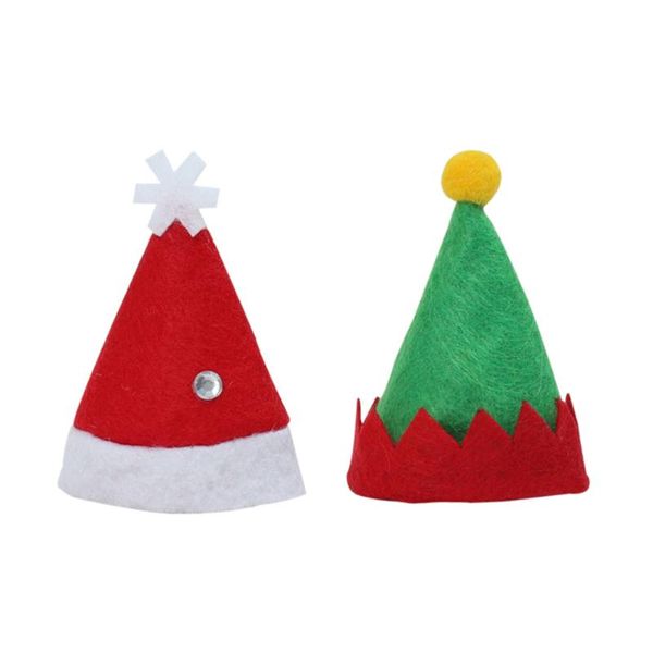 

christmas decorations 6pcs mini elf caps design lollipop hats decors cute nonwoven candy packing supplies for home shop store