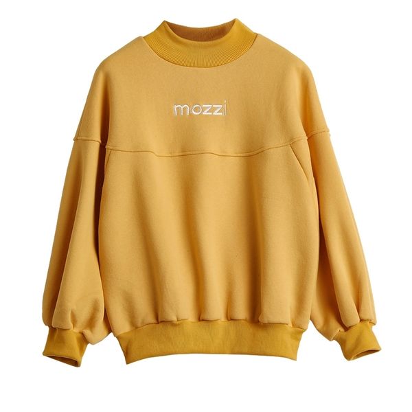 

white yellow turtleneck letter embroidery strawberry sweatshirts pullovers casual h0017 210514, Black