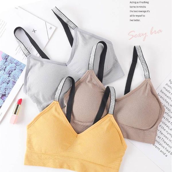 

yoga outfit sports bra women fitness seamless solid quick dry padded gym crop push up sport