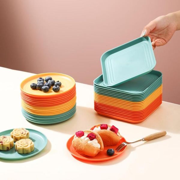 

dishes & plates 10pcs round square plastic small