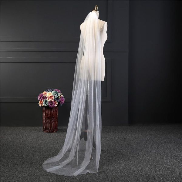 

bridal veils elegant 2m one layer wedding with comb cut edge floor length long veil, Black