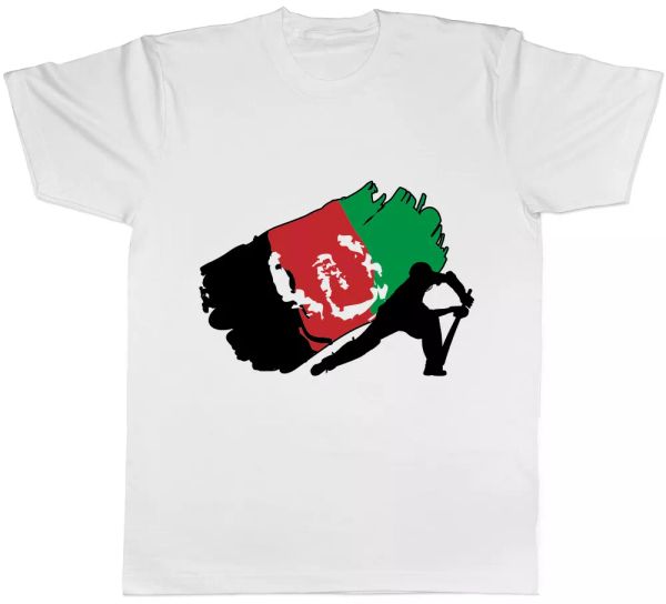 

afghanistan cricket mens womens ladies t-shirt tee, White;black