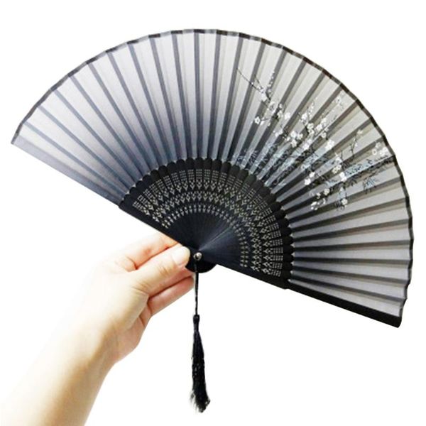 

folding hand held fan classic craft bamboo retro chinese bridal shower wedding gift flower wall decor portable dancing handmade party favor