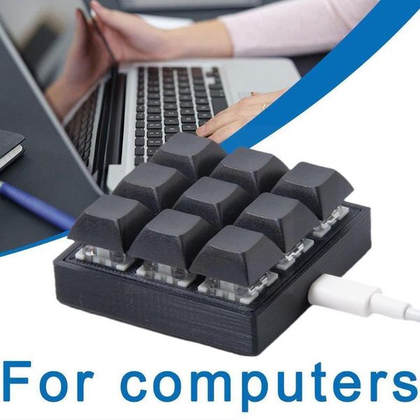 

keyboards 9keys type-c macro keyboard kit programming keypad rgb swap mechanical setting q4o9