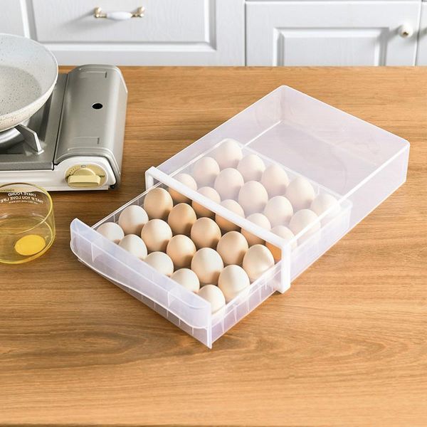 

storage bottles & jars household egg box drawer-type refrigerator plastic transparent dumpling double layer tray
