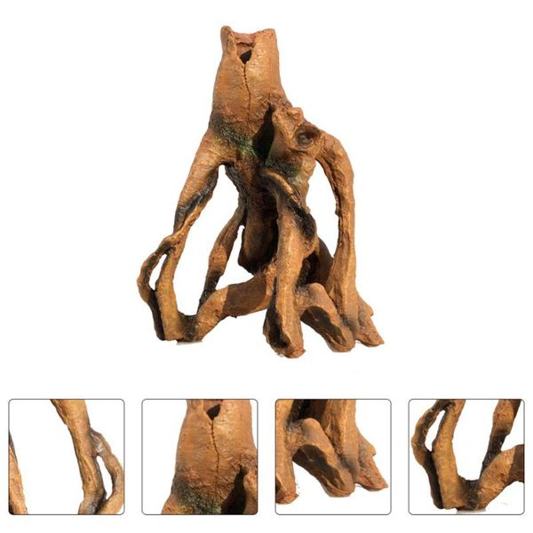 

1pc aquarium stump ornament gardening fish tank decor resin craft decorations