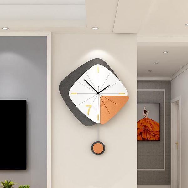

creativity wooden wall clock pendulum minimalist personality large modern design horloge murale home decor dk50wc clocks