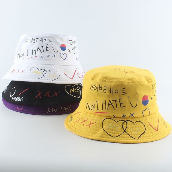 

fitted hat 2020 fashion harajuku print bucket hats fishing outdoor hip hop caps for men summer fisherman hat women, Blue;gray