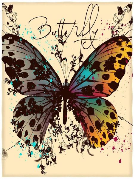 

blankets custom fashion illustration with butterflies pattern throw blanket, super soft, cozy, lightweight microfiber all season