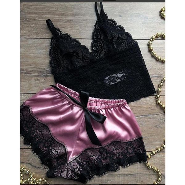 

set women push up bra sets seamless underwear transparent lace sleepwear lingerie shorts comfortable yoga outfit