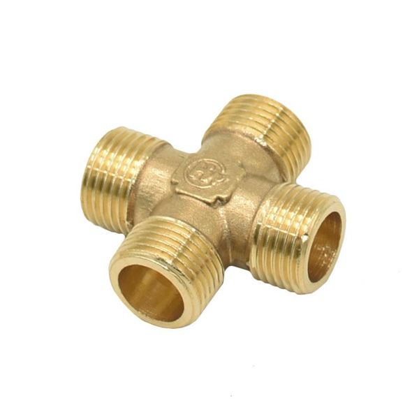 

male 1/2"cross connector brass 4-way water splitter threaded pipe fittings 10pcs watering equipments
