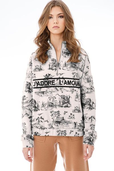 

women's hoodies & sweatshirts fashion long sleeve sweatshirt printed zipper pullover women streetwear autumn clothes, Black