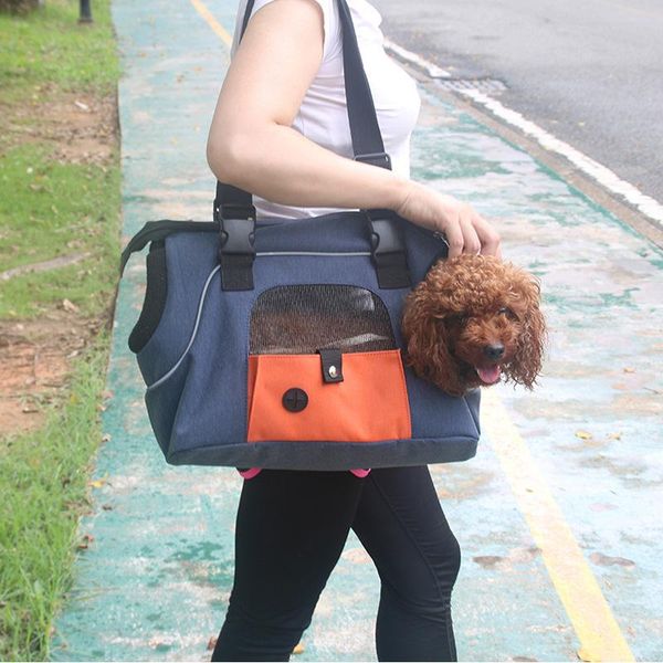 

cat carriers,crates & houses breathable pet dog single shoulder bags light portable four sides durable airy handbag travel puppy bag supplie