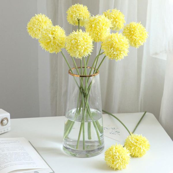 

decorative flowers & wreaths artificial silk flower ball chrysanthemum single branch diy wedding bride holding home garden tea table decor