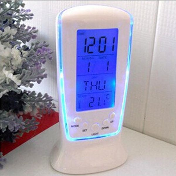 

other clocks & accessories led digital alarm clock table watch calendar temperature blue backlight electronic time desk timer ea
