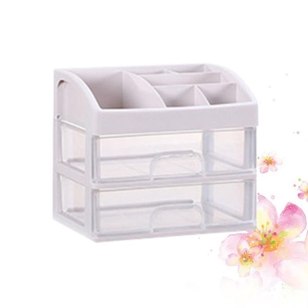 

storage boxes & bins 1pc plastic cosmetic 2 layer drawer organizer makeup container desksundry case