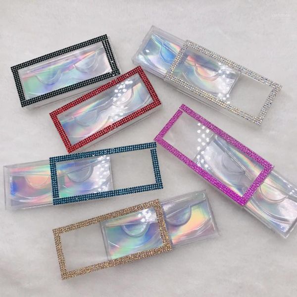 

fit 15-25mm 3d 5d mink lashes dramatic rhinestones box empty trays wholesale1