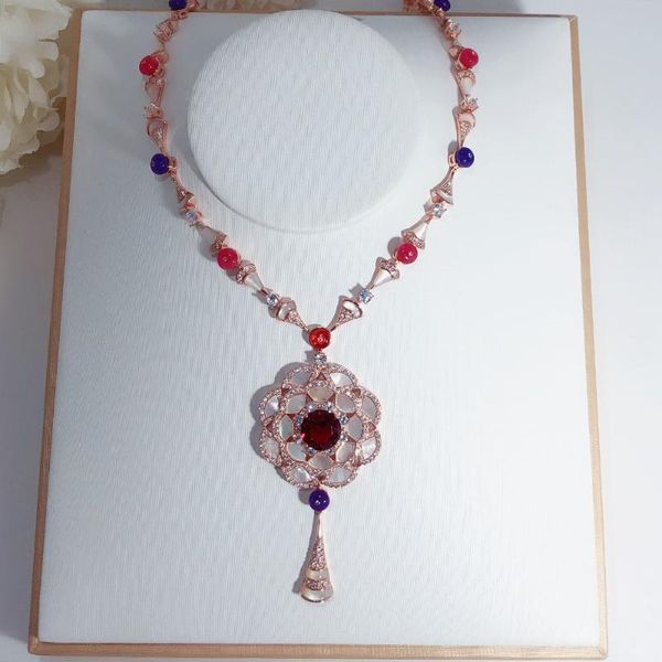 

pendant necklaces fashion luxury selling jewelry fritillaria necklace women's party wedding flower modeling elegant temperament rose go, Silver