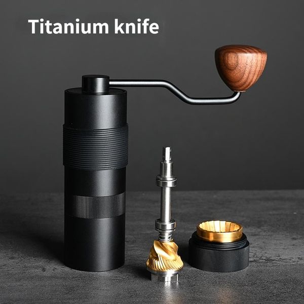 

electric coffee grinders double bearing manual bean grinder 304stainless steel/titanium knife alloy body multi-speed adjustment 18x17cm