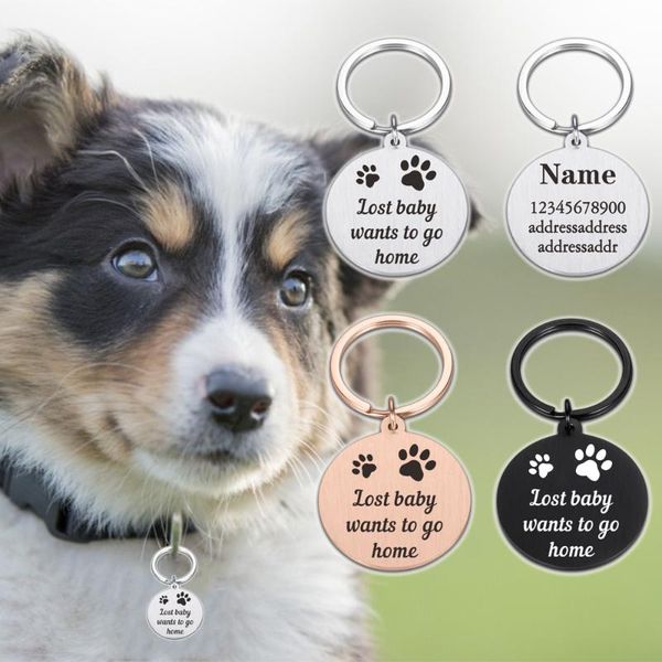 

dog tag,id card pet tag puppy cat kitten dogs collar accessories name message customized stainless steel id tags personalized