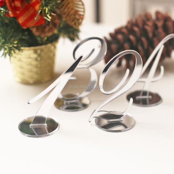 

party decoration acrylic wedding table number, silver mirrored numbers, decorations, standing numbers
