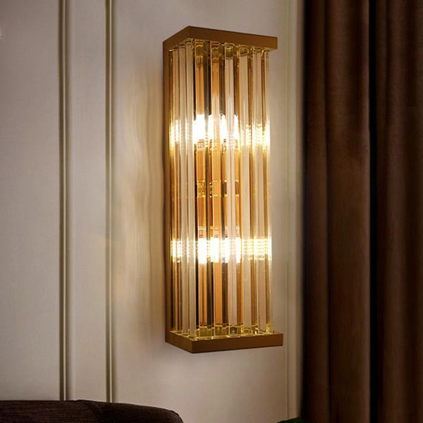 

wall lamp postmodern minimalist bedroom bedside living room corridor crystal glass double head creative decorative bracket light