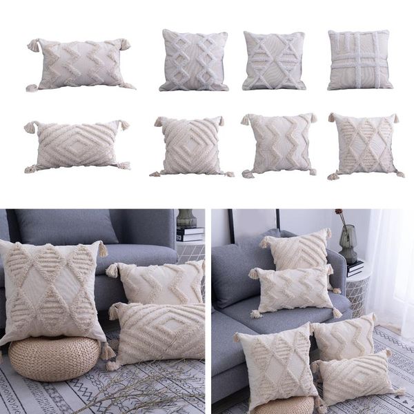

handmade cushion cover with tassels 45x 45cm/30x50cm throw pillow boho decor sofa bed couch seat pillowcase cushion/decorative