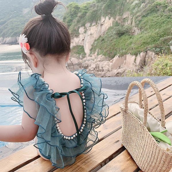 

one-pieces baby swimsuits girls one piece bathing suits arrival summer beadings kids beach sports swimwear, Black