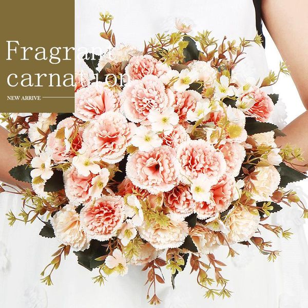 

heads/bunch artificial flowers silk peony vases for home decoration accessories pots wedding decorative fake plants & wreaths
