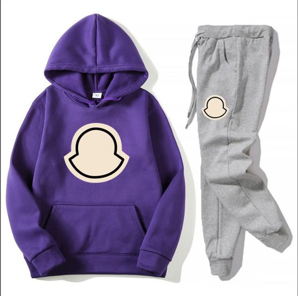

men designer hoodies pants set hooded tracksuit mens tennis sweat suits patchwork black solid color 2022 autumn winter 2pcs sweater sportsui, Gray