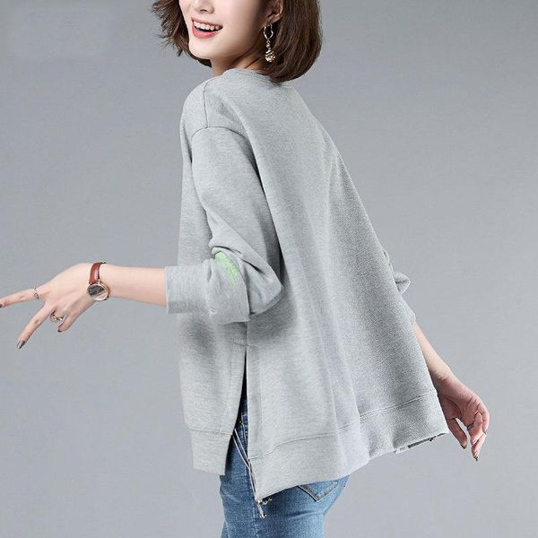 

women's hoodies & sweatshirts autumn winter women oversize crewneck sweatshirt female o-neck long sleeve jumper vintage pullover woman, Black