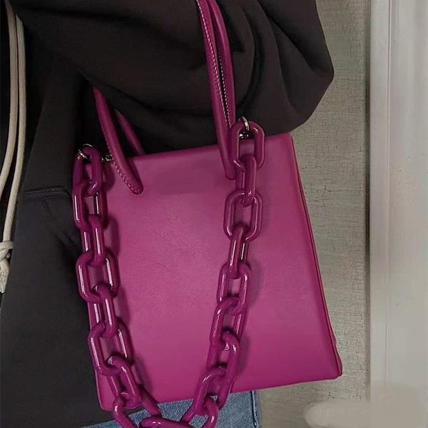 

yiyi's niche designer's bag single shoulder slant cross portable women's acrylic chain axillary hobo totes