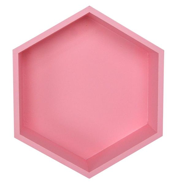 

hooks & rails 1pc wall hanging storage rack decorative wooden hexagon